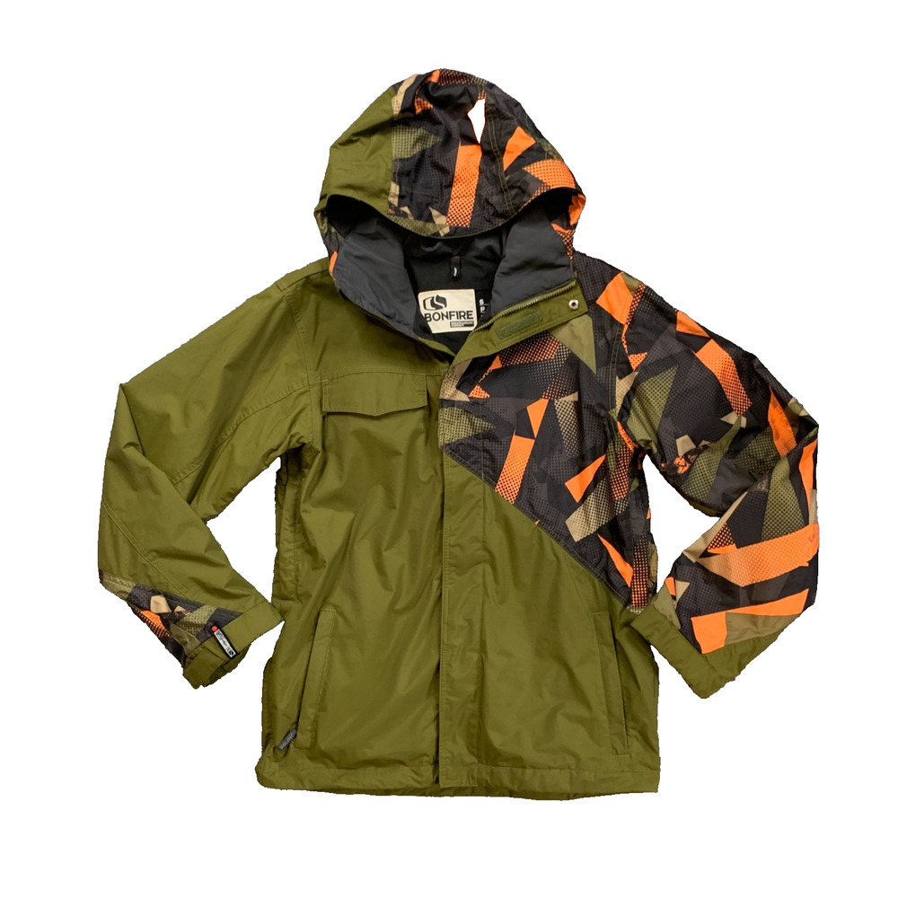 Bonfire Snowboarding Jacket Men S Small Moss Green Classic Fit Hooded Winter Ski